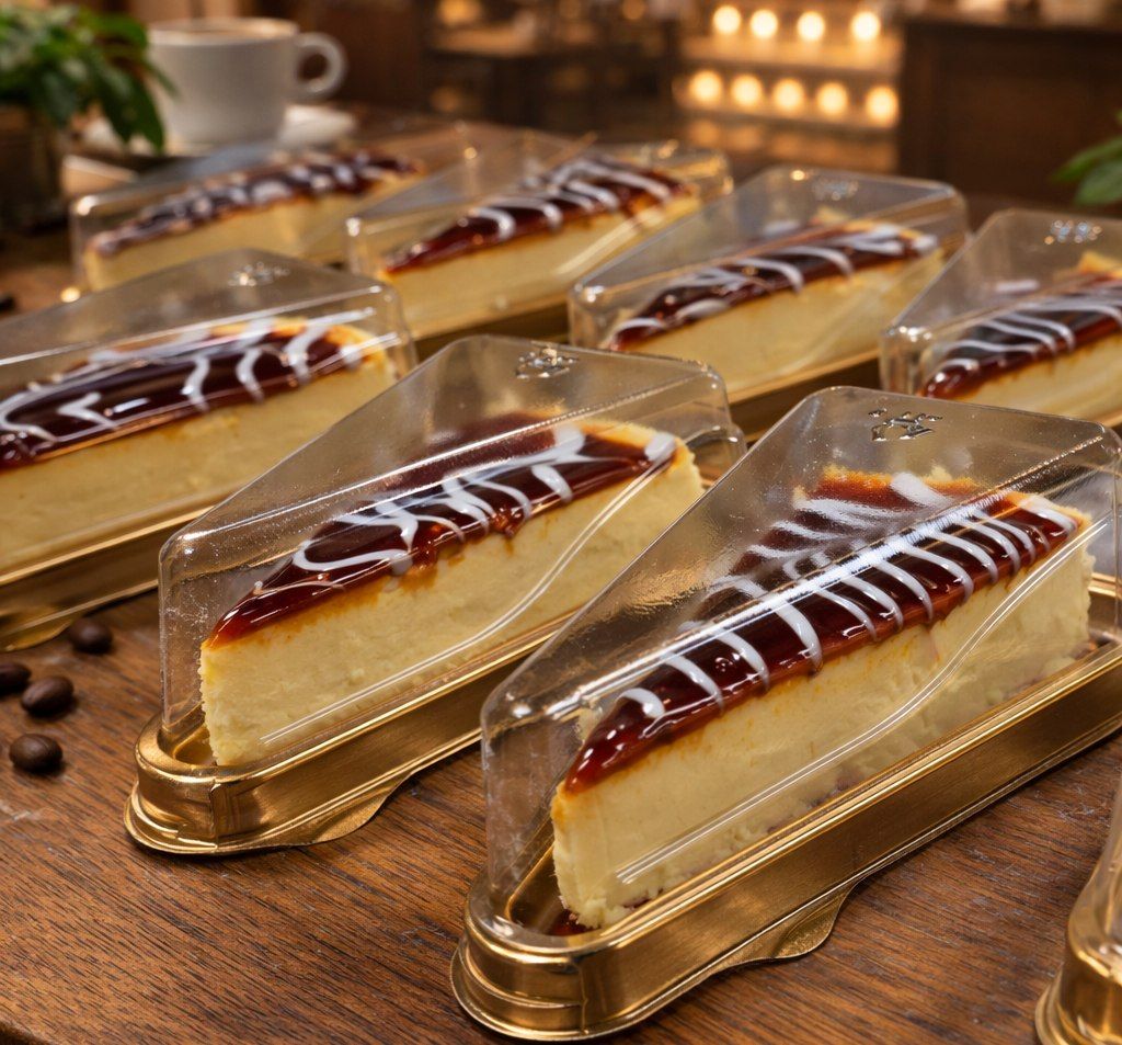 Caramel cheesecake portions
