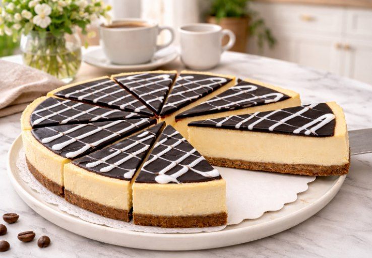 Chocolate topped cheesecake