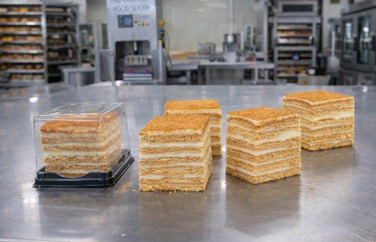 Layered honey cake cubes